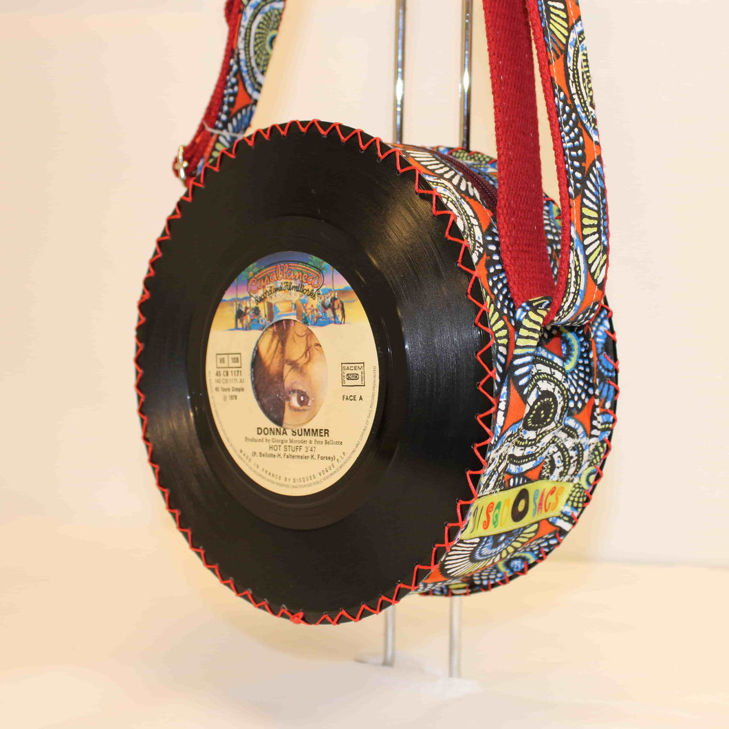 Sac à main Juke Box en disque vinyle 45 tours. Donna Summer